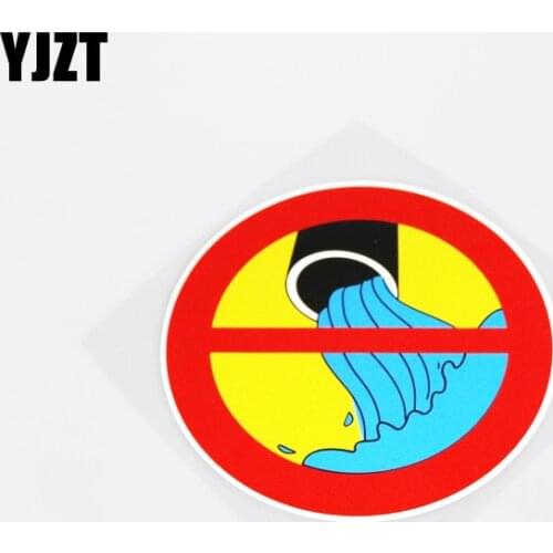 YJZT 13CM*13CM Warning Prohibit Sewage Personality Waterproof Car Sticker Decal PVC 13-0154