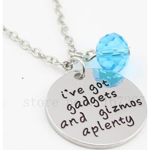 Ariel Inspired Little Mermaid Necklace. "I've got gadgets and gizmos aplenty" silver Pendant Necklaces Hand stamped Jewelry