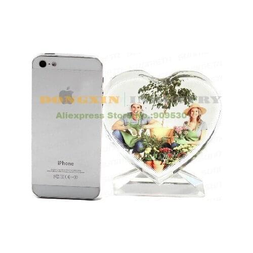 JB-13 Heart-Shaped Blank Crystal Photo Frame For Sublimation Customized Picture