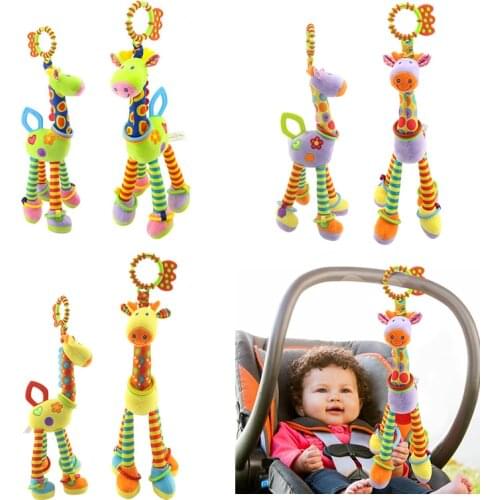 Cute Infant Baby Crib Bed Hanging Toys Stroller Rattles Educational Plush Giraffe Toys For Baby Newborn 0-12 Months