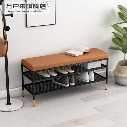 Nordic shoe changing stool home entrance door can sit and wear shoe cabinet ins soft cushion cushion creative light luxury entra
