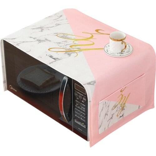 Thick Cotton And Linen Fabric Microwave Cover Cloth Waterproof Oilproof Anti Hot Household High Grade Oven Dust Protective Cover