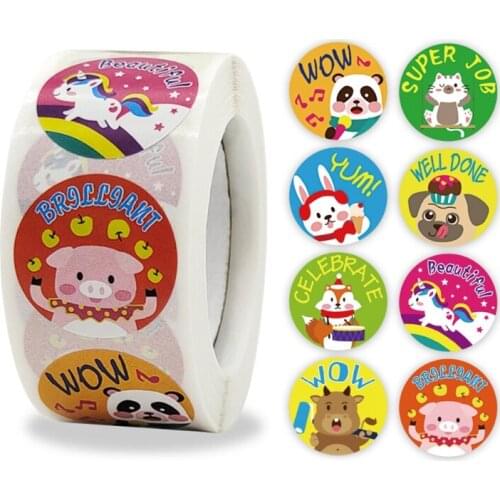 2 Pattern Available 500Pcs Envelope Tab Sealer Stickers 1 Inch Dappled Round 500pcs Sealing Labels for Kids Rewarding