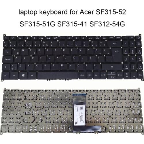 TR NE Replacement keyboards for ACER swift 3 SF315 52 SF315-52G 56LD SF315-51G black keyboard Turkey Norway NSK-RL0SQ new works
