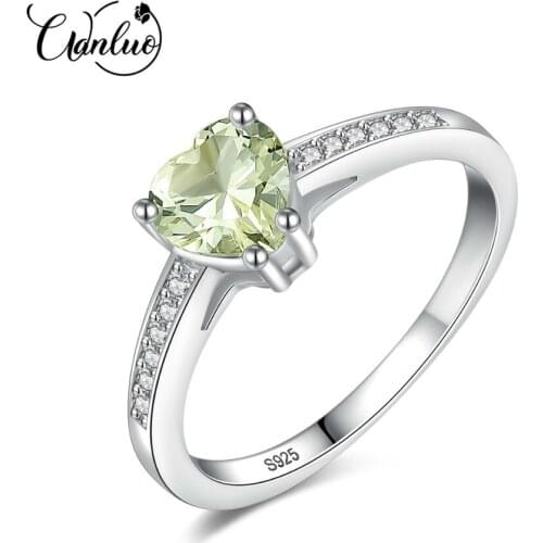 WL Mystic Romantic Heart Topaz Birthstone Wedding Rings for Women Genuine 925 Sterling Silver Exquisite Bridal Ring Fine Jewelry