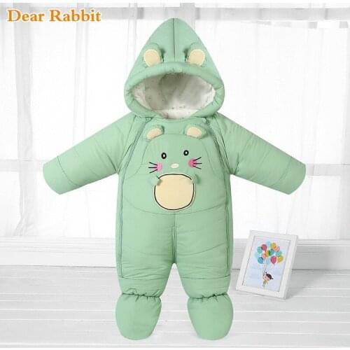 New born Winter Baby Girl Clothes Jumpsuit Hooded Boy Overalls Children romper Outerwear windproof foot-covered climbing -30