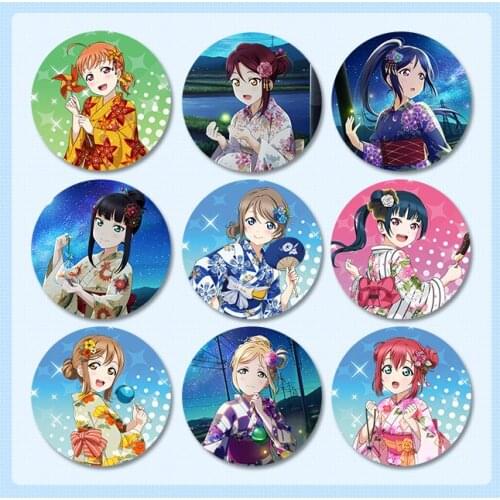 58mm Anime Love Live Sunshine Aqours Badges Brooch Icons