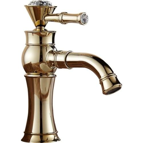 European Style Golden Faucets Sink Mixer Tap Cold and Hot Faucets Bathroom Hotel Bathroom Basin Faucet Rotatable Washbasin Taps