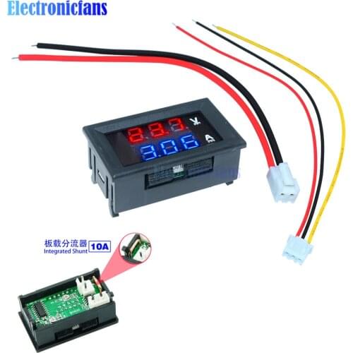 0.56" Dual LED Display Auto Car Mini Digital Voltmeter Ammeter DC 100V 10A Panel Amp Volt Voltage Current Meter Tester Detector