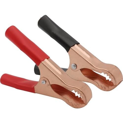 1/2Pair Black and red Car Battery Test Lead Clip 50A 80mm Connector Plug Power Crocodile Alligator Clamps Lead Clips Insulated