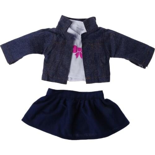 3Pcs Coat + Shirt + Skirt For 18'' Doll Dress Up Fashion Outfit