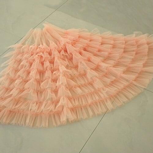 50x80cm Per piece 8-Layer Big Ruffle Lace Fabric Baby Pleated Mesh Lace Ruffle Lace Fabric 3D Tutu Skirt Material