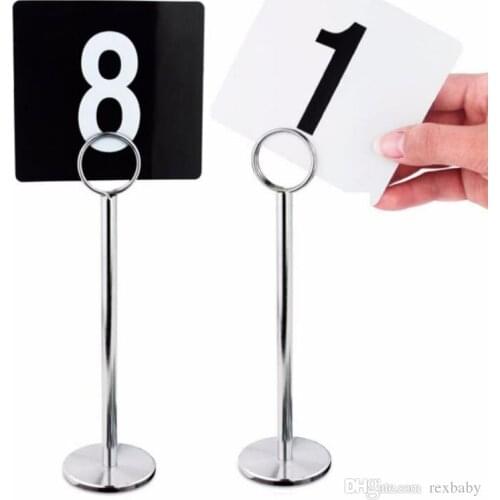 8" 12" Silver Stainless Steel Table Number Card Clips Tag Stands Table Number Holder Table Card Holder Place Card Holder