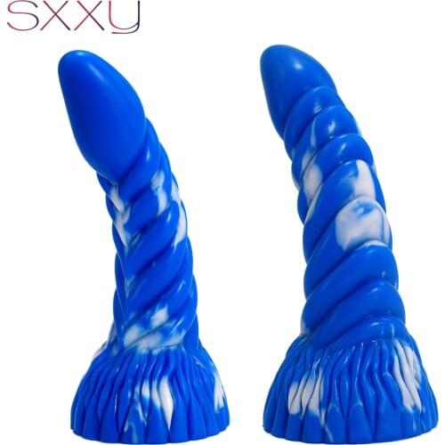 SXXY Textured Prostate Dildo Curve G-Spot Massage Anal Sex Toys Twist Butt Plug Sensual Penis Lesbian Clit Stimulator Flirt Shop