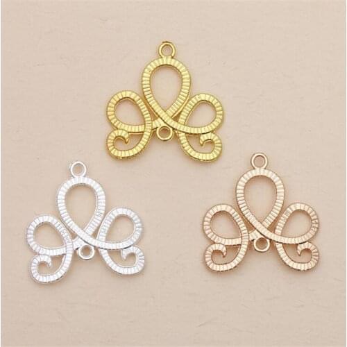 SIXTY TOWFISH 10 Pieces DIY Jewelry Accessories Alloy 22*20 mm Three-Dimensional Flower Sheet