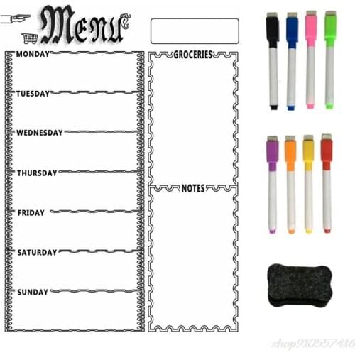 Magnetic Refrigerator Chalkboard,Weekly Menu, Meal Planner, Grocery Shopping List, Board, for Kitchen Fridge S30 20 Dropshipping
