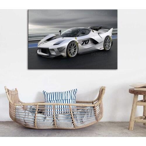 HD Prints Cool White Sports Car Canvas Painting Wall Art Racing Poster Modern Home Decoration Modular Pictures For Living Room