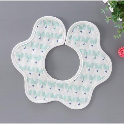 High Quality 360 Degrees Rotating Three Floors Cotton Infant Baby Bibs Cute Waterproof Soft Comfortable Saliva Towel