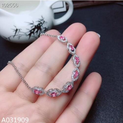 KJJEAXCMY boutique jewelry 925 sterling silver inlaid Natural pink sapphire fine female Bracelet support detection classic