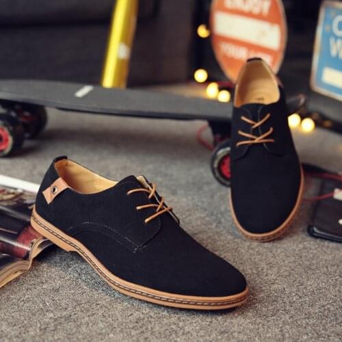2022 Spring Suede Leather Men Shoes Oxford Casual Shoes Classic Sneakers Comfortable Footwear Dress Shoes Large Size Flats