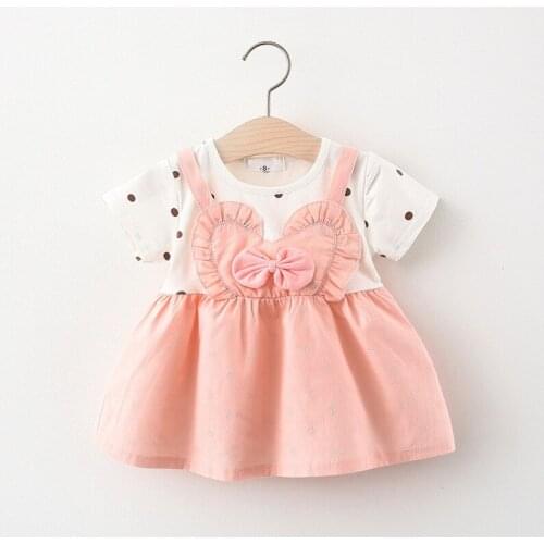 4 pieces/lot) 2021 New Arrival Dot Pattern Girls Summer Dress 022503