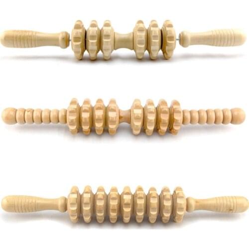 Massage Roller Stick Body Massage Roller Muscle Soreness Cramping Stress Relief Health Relax Therapy Fitness Yoga Leg Arm Wooden