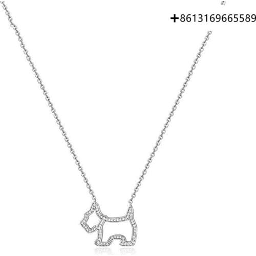 Fashion boutique 925 silver adjustable sweater chain hollow-out puppy pendant simple personality necklace