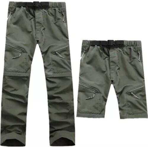 Mens Waterproof Quick Dry Pants Summer Camping/Trekking Removable Trousers Mountain Climbing/Outdoor Sprots Pants Shorts