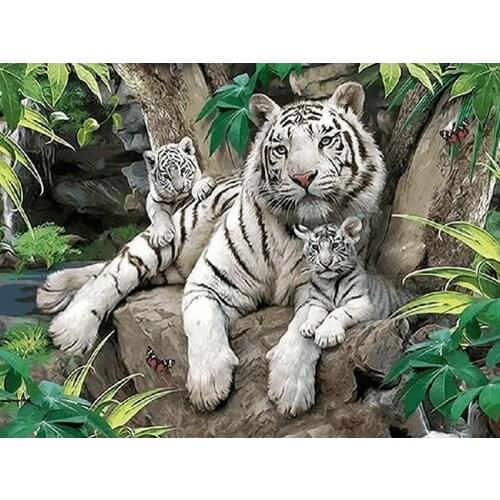 DUTEY 5D DIY Diamond Painting Animal Theme Tiger Cross Stitch Kit Full Drill Embroidery Mosaic Handmade Art Gift Home decoration
