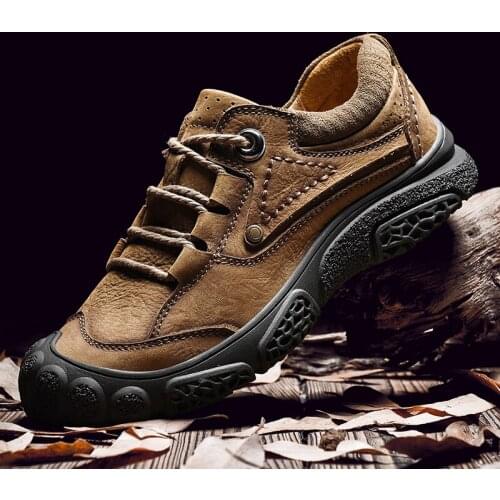 New Genuine Leather Mens Shoes Breathable Male Hiking Shoes For Men Sneakers Adult Walking Casual Comfortable Footwear Men Shoes