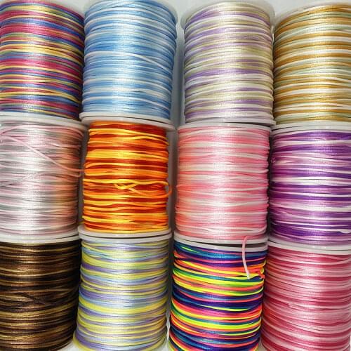 New 10yards/lot 1.0mm Colorful Chinese Knot Line Cord Silk Satin Cord Nylon Cord DIY String Necklace Bracelets Cord