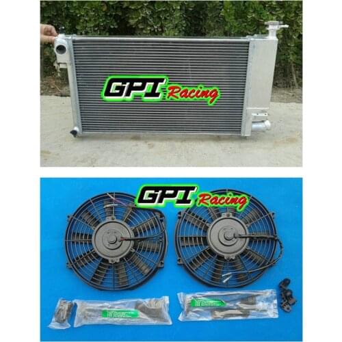 NEW Aluminum Radiator + Fans For Peugeot 306 2.0GTI XSi Citroen XSARA/ZX 1993-2005 MT S16 2.0i 1.8D 1.9 7A 7B 7C N3 N5 N2
