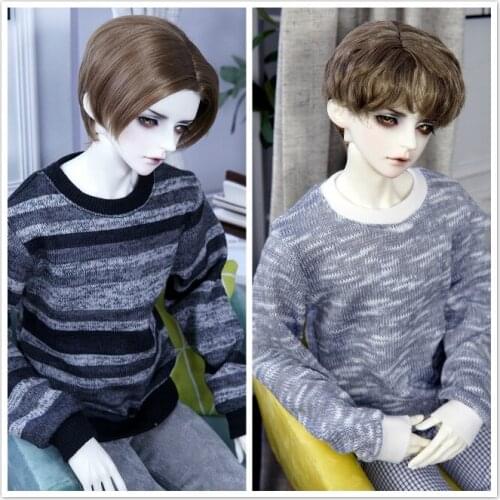 BJD Doll clothes apply to 1/3 uncle size sweater black gray white stripes doll accessories
