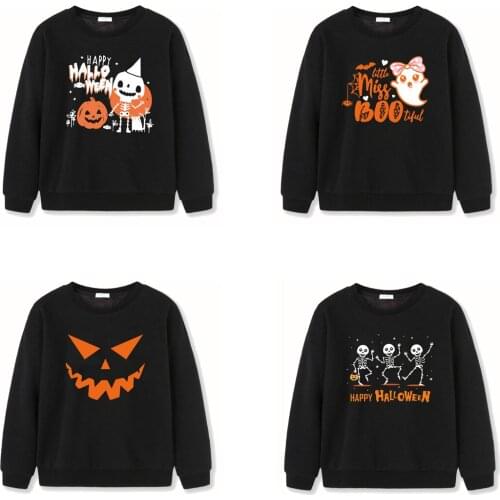Citgeett Autumn Halloween Kids Toddler Girls Boys Pullover Long Sleeve Pumpkin Printed Tops Festival Clothes