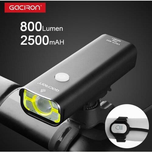 Gaciron Bicycle Front Light V9c-800 Headlight USB Rechargeable Cycling Lamp Flashlight