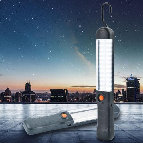 Portable USB FlashlightThree-speed Dimming with Hook Rechargeable Work Light Inspection Lamp Camping Emergency Led Flashlight