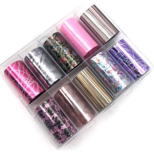 211)Transfer Foil - Rainbow Scales-10Pcs 1 Box Mermaid scale holographic nail art transfer foil for Nail Starry Laser Sky Fish