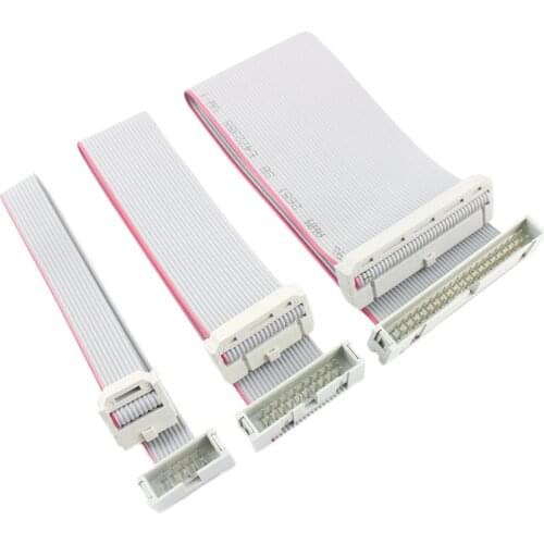 1pcs 2.54mm Pitch DC3 IDC FC Female To Male 10/14/16/20/26/30/34/40/50/64 Pin Connector Flat Ribbon Data Cable 10CM 20CM 30CM