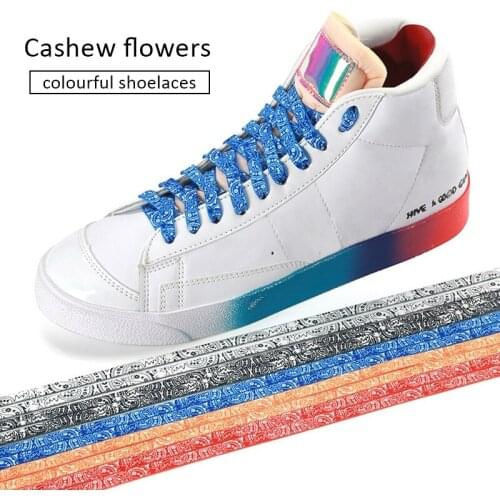 Cashew Flowers Shoelaces 80/100/120/140cm Women Men Red Black Blue Hand-painted Sports Casual Basketball Shoes Laces Boot String