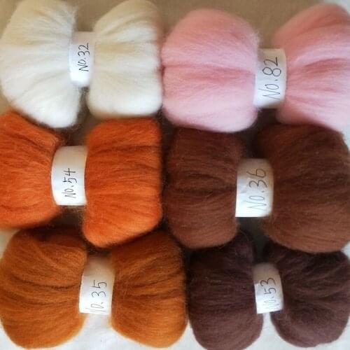 WFPFBEC wool for felting merino wool fiber 50g/color 6colors total 300g NO.2