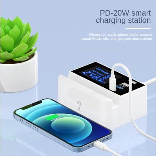 20W 4 Ports Multi USB Charger Usb with LED adapter Wall Charger Mobile Phone Fast Charging Desk Dock Station EU US UK Plug