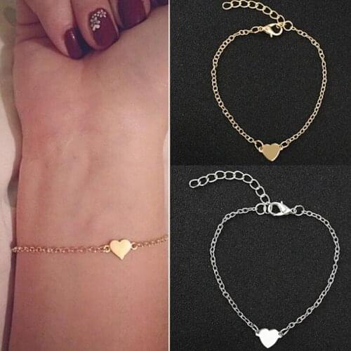 Hot Sale Women Trendy Jewelry Simple Heart-shaped Love Heart Peach Heart Bracelet