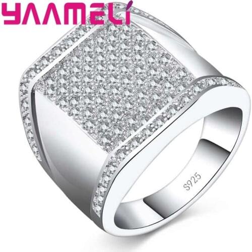 Charm 925 Sterling Silver Promise Ring For Women/Girls Shiny White Cubic Zirconia Pave Fashion Jewelry Ring Best Gift