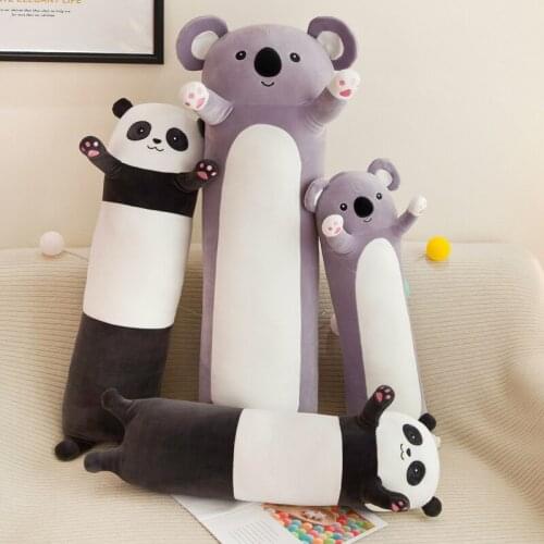Zqswkl 70/90/110/130cm cute panda koala long pillow soft doll girls christmas gift large stuffed animals soft plush toys