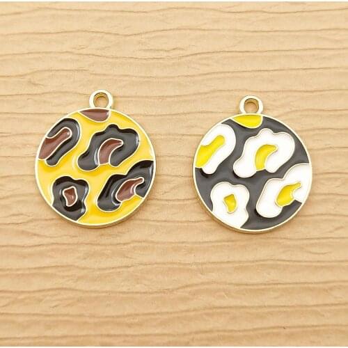 10pcs 20x23mm enamel round charm for jewelry making crafting fashion earring charm necklace pendant bracelet charms