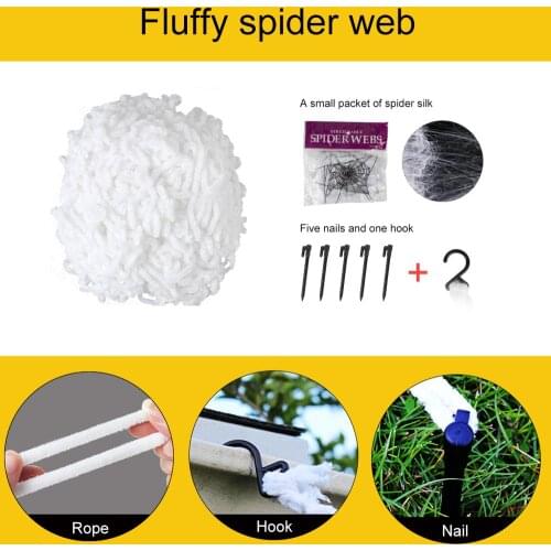 1X Halloween Cobweb Decorations Super Stretch Sector Giant Spider Web For Outdoor White Tissue