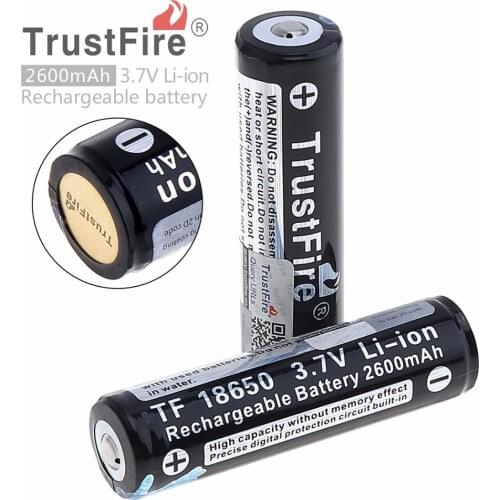 4pcs/lot TrustFire 18650 Protected Rechargeable Batteries 3.7V 2600mAh Lithium Li-ion Battery For Led Flashlights with PCB
