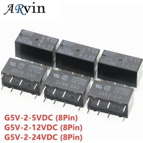 5PCS/Lot OMRON Relay G5V-2-5VDC G5V-2-12VDC G5V-2-24VDC 5V 12V 24V Brand New and Original 2A Signal Relay 8PIN