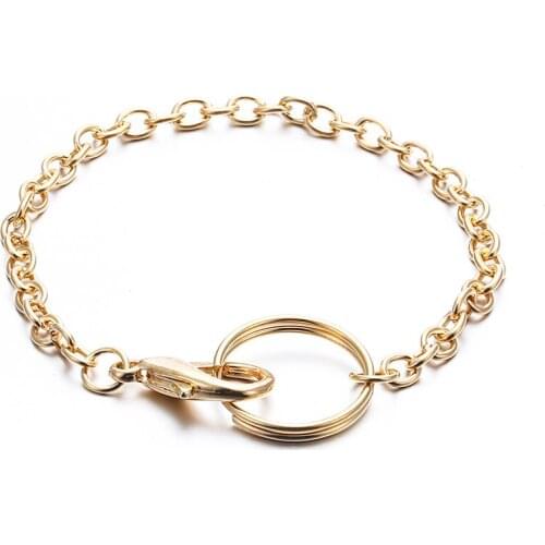 50 pieces/lot White Gold Metal Key Chains Keychain DIY Accessories with Various Small Charms Bag Pendants Hot Statements NS239