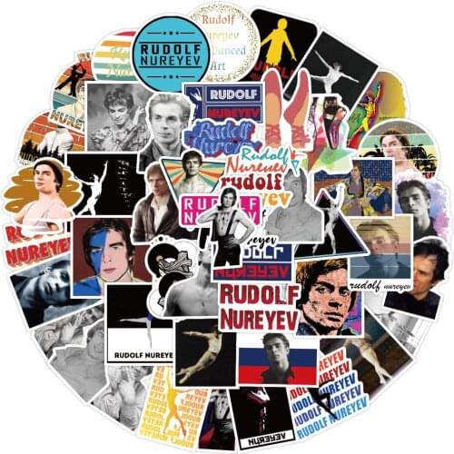 50pcs/pack Rudolf Nureyev Graffiti Stickers For Skateboard Box Bicycle Computer Notebook Car Decal Childrens Toy